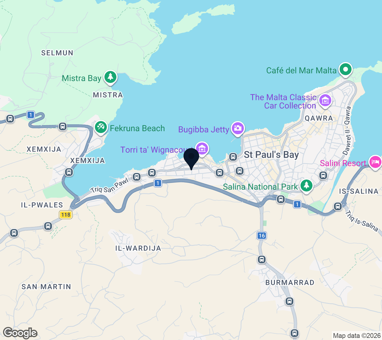 Map of St Paul's Bay